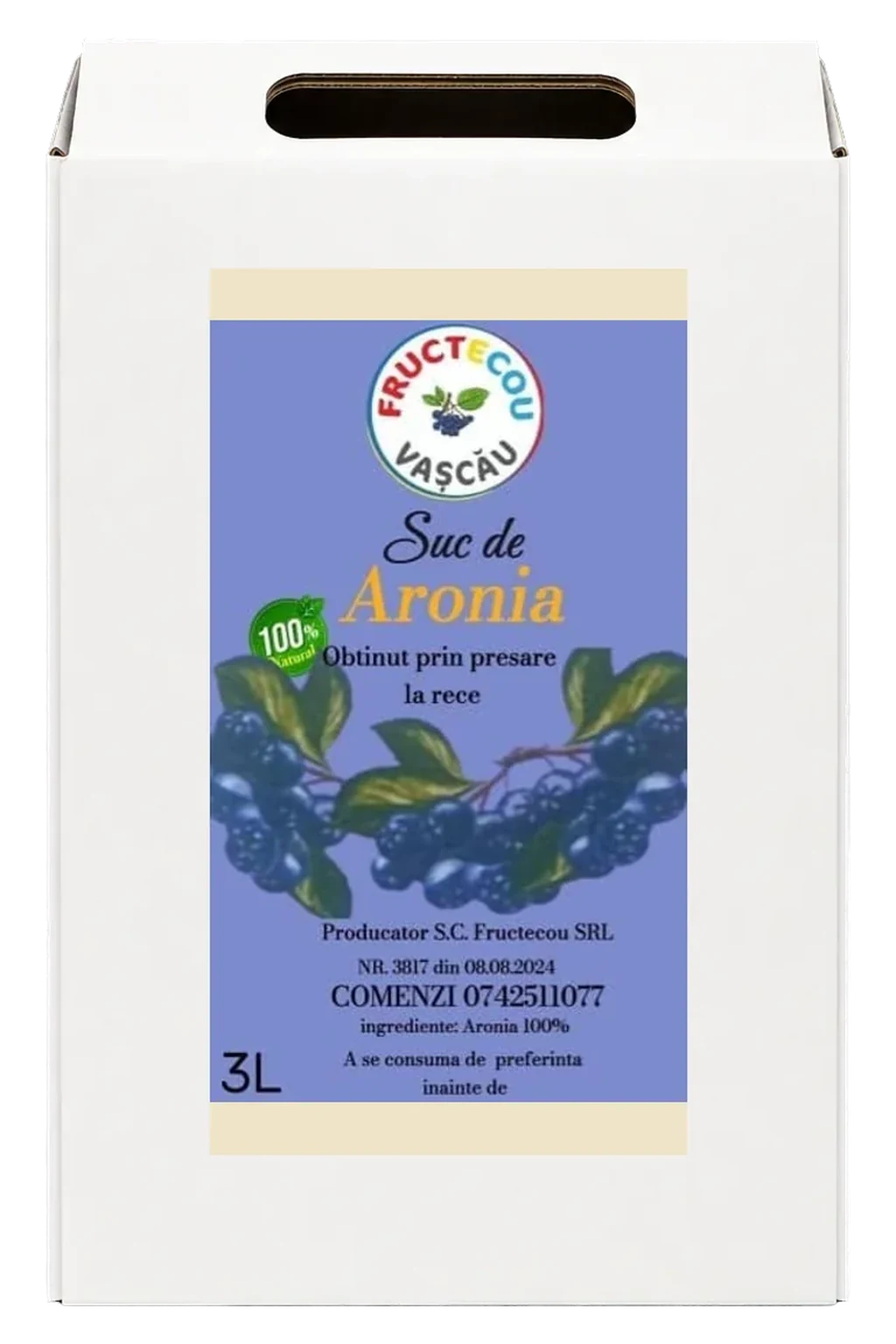 Suc de Aronia — 100% Concentrat, 3000 ml